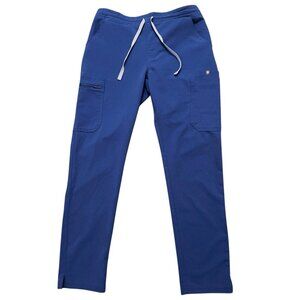 FIGS Yola Skinny Scrub Pants 2.0 Womens Size S Drawstring Stretch Pockets Blue